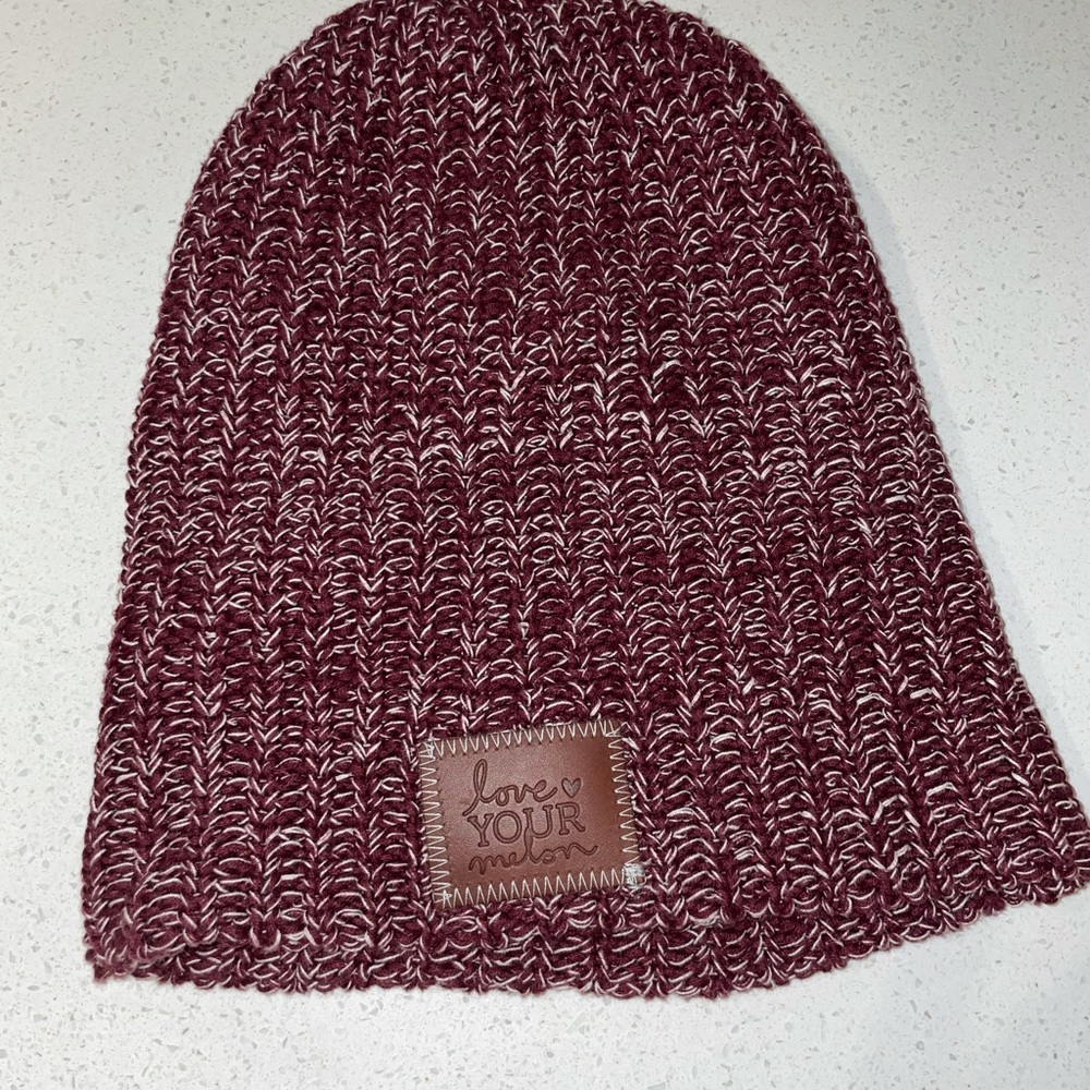 Love Your Melon maroon beanie. Lightly worn